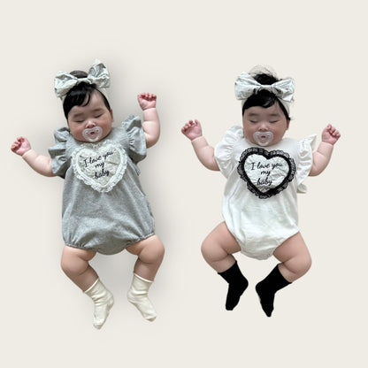 [PRE-ORDER] Lace Heart Body Suit + Hair Band Set