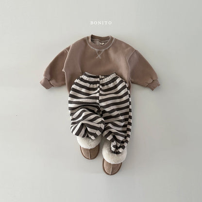 Stripe Jogger Pants [Brown/S(2-3yr)]