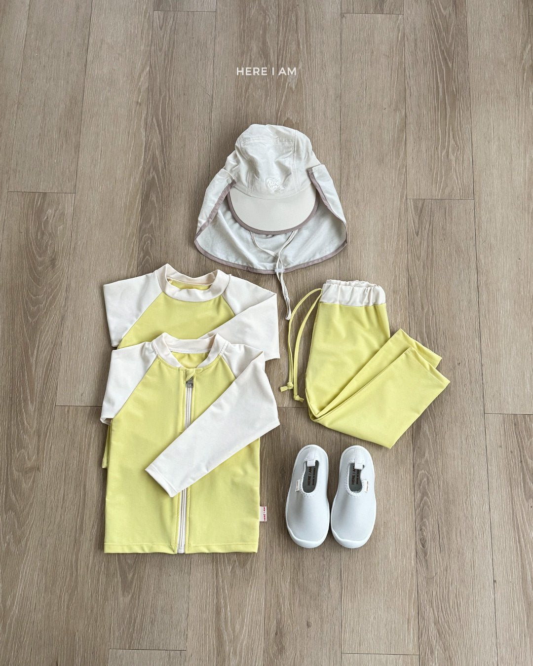 [PRE-ORDER] Bunny Rash Guard Zip-Up Bottom Set
