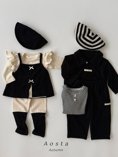 Mulmul Collar T-Shirts [Black/M(1-2yr)]