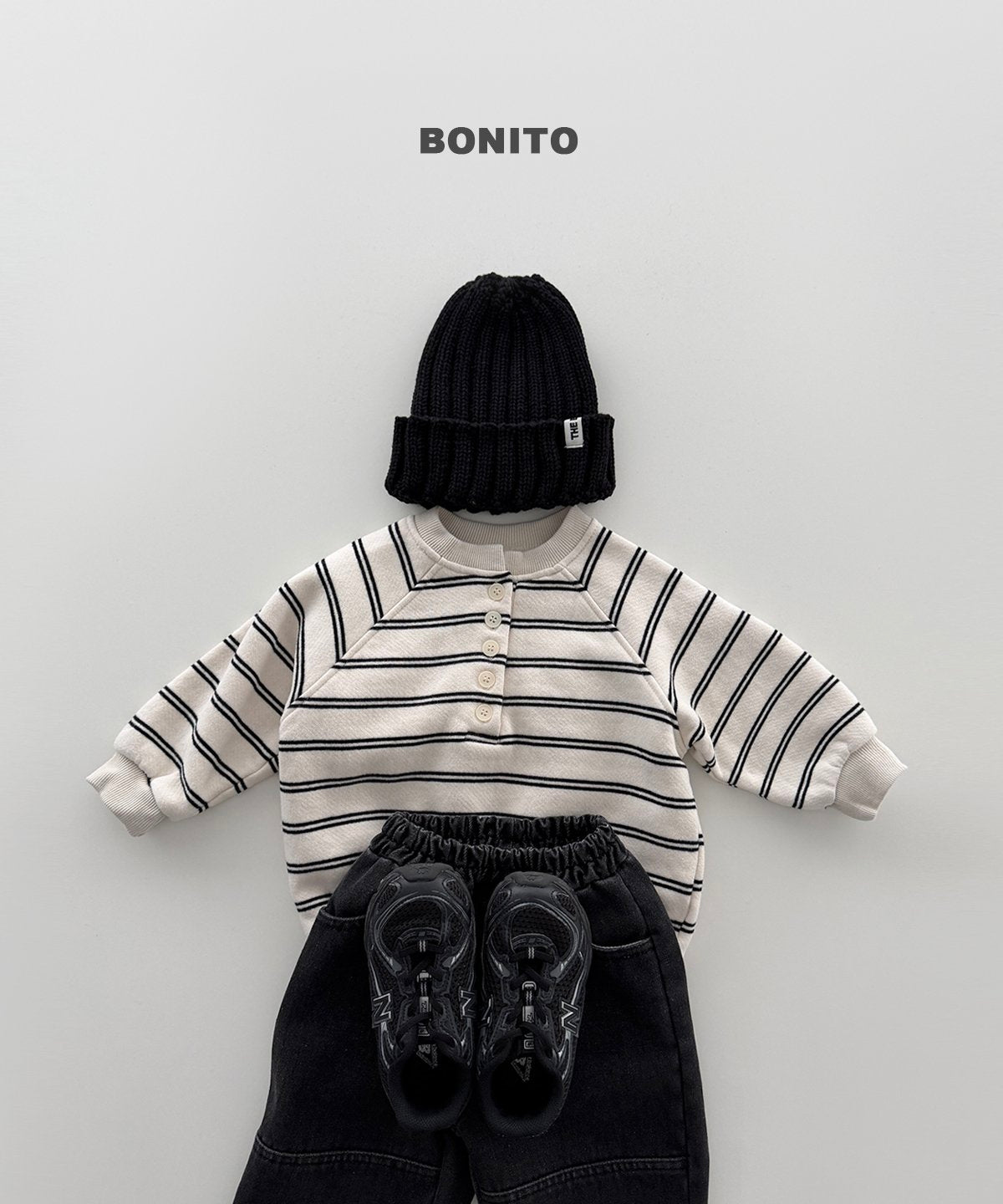 [PRE-ORDER] Stripe Henry Neck Sweatshirts (Mom&Dad Couple)