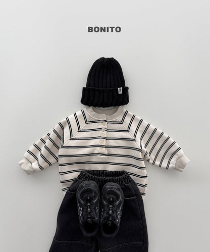 [PRE-ORDER] Stripe Henry Neck Sweatshirts (Mom&Dad Couple)