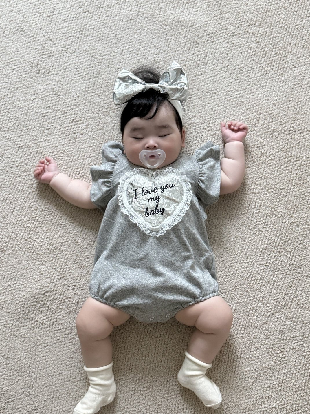 [PRE-ORDER] Lace Heart Body Suit + Hair Band Set