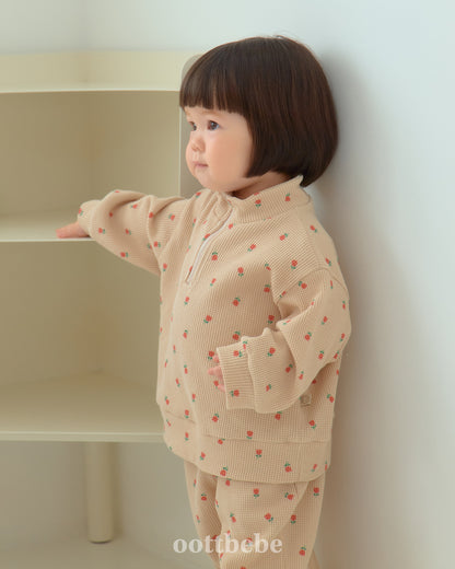 [PRE-ORDER] Sweet Waffle Anorak Top Bottom Set