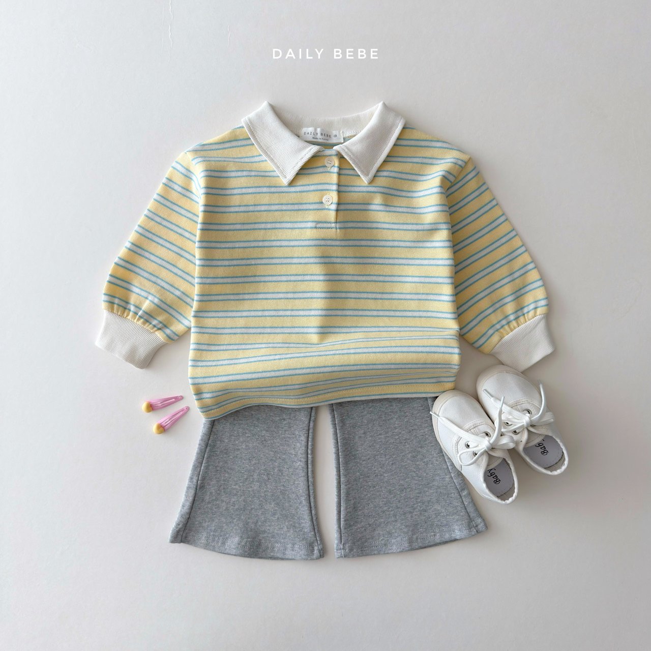 Cozy Collar T-Shirts [Yellow/M(3-4yr)]