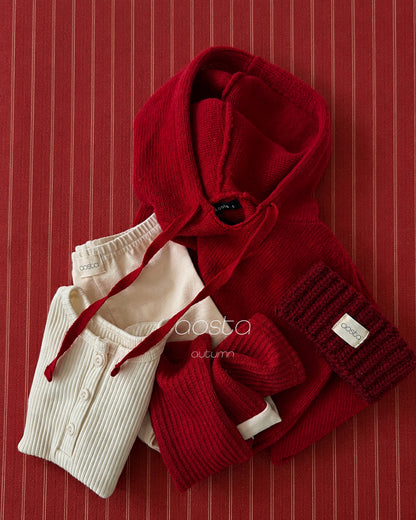 Cookie Sweater Hoodie Top [Red/L(3-5yr)]