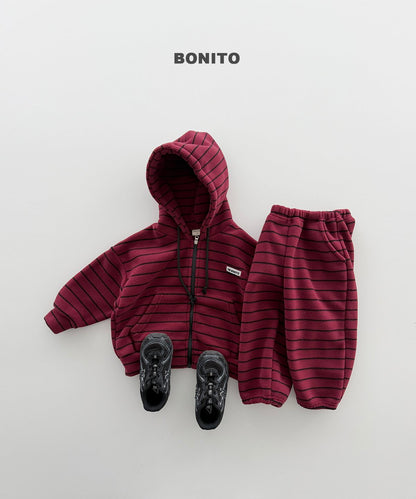 [PRE-ORDER] We Stripe Hoodie Jacket Bottom Set