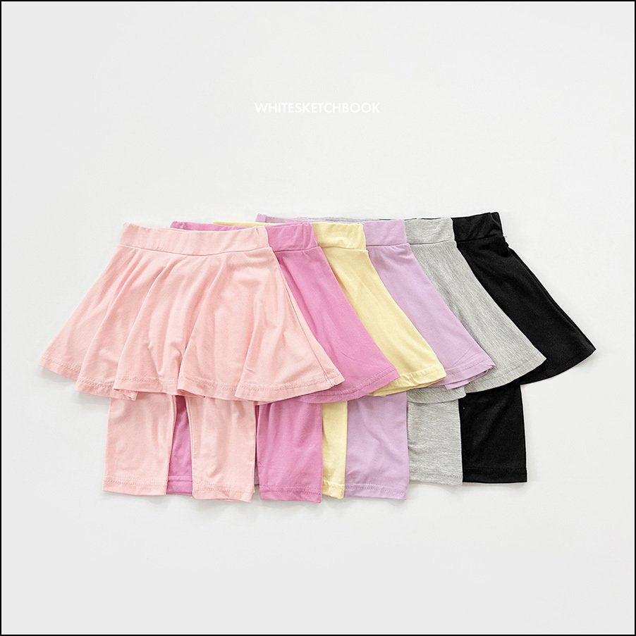 Skirt 3/4 Leggings [Melange Grey,Black/L(4-5yr)]