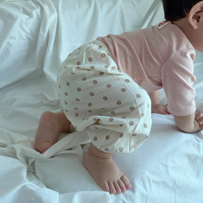 Summer Sausage Pants [Blue Heart, Beige Dot/100/M(3-4yr)]