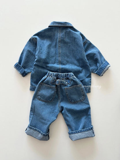 Oversized Buckle Denim Pants