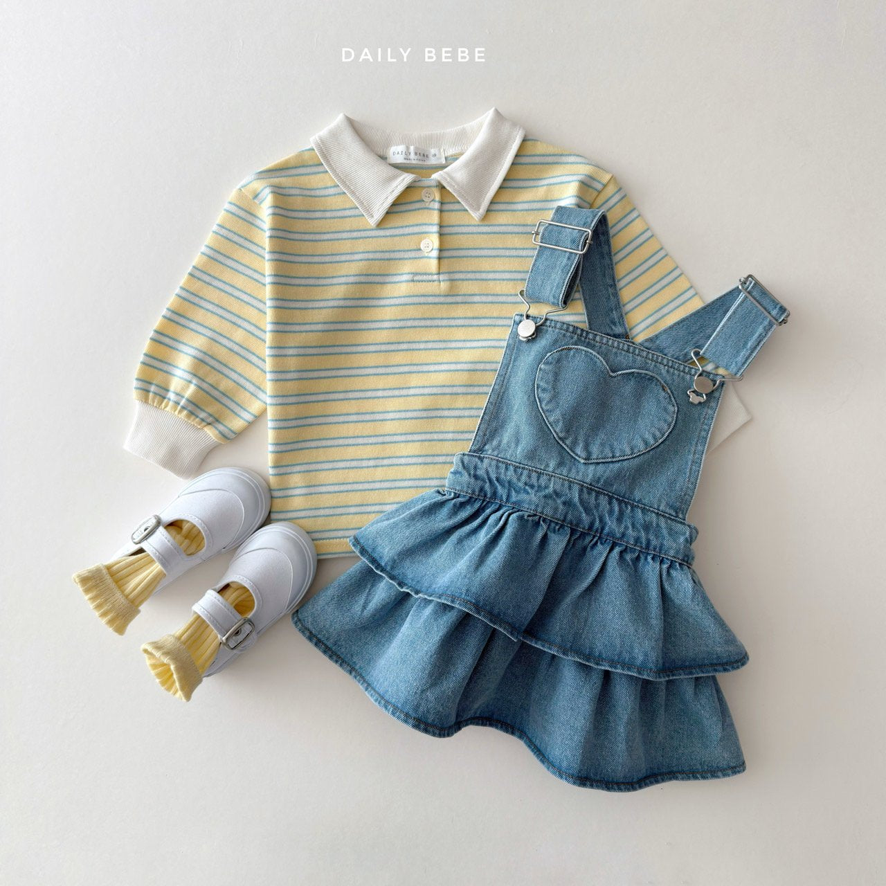 Cozy Collar T-Shirts [Yellow/M(3-4yr)]
