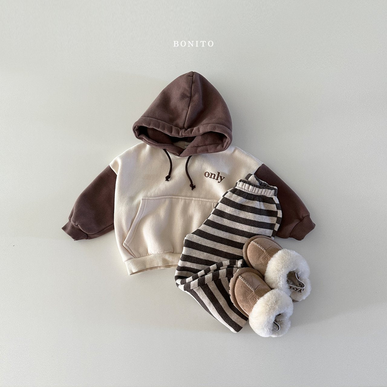 Stripe Jogger Pants [Brown/S(2-3yr)]