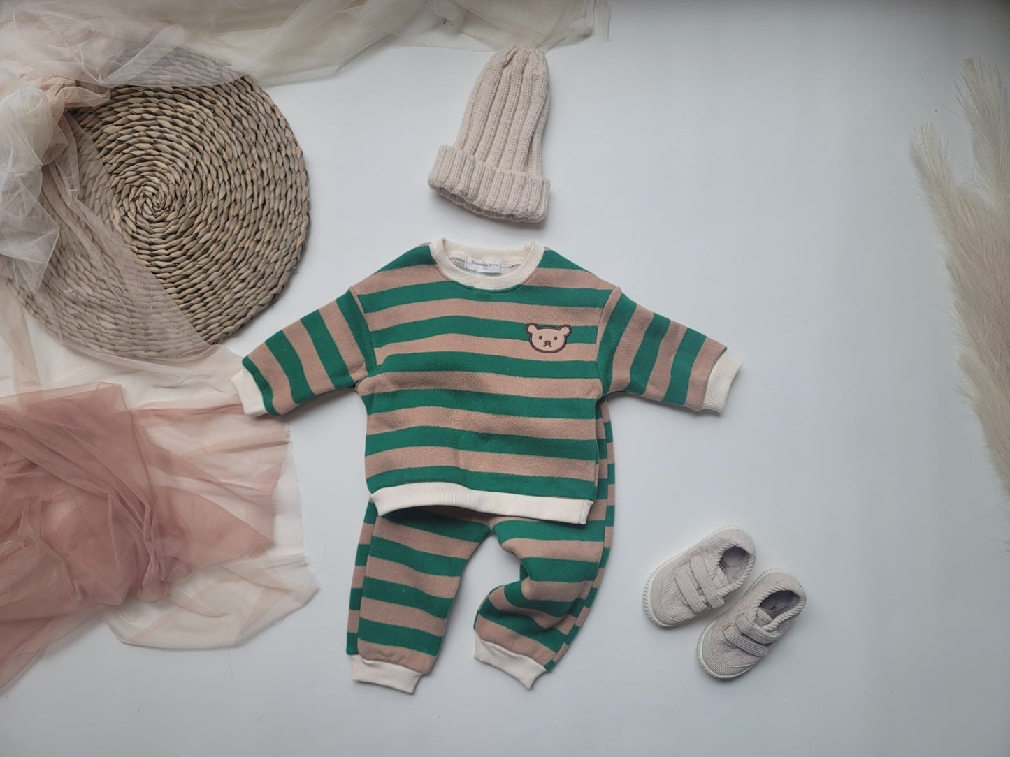 [PRE-ORDER] Stripe Bear Top Bottom Set