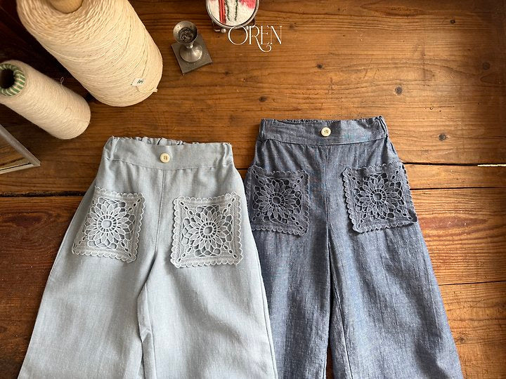 [PRE-ORDER] Mare Lace Linen Denim Pants