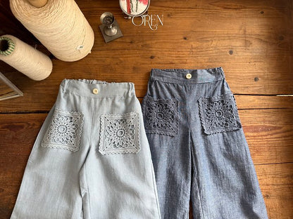 [PRE-ORDER] Mare Lace Linen Denim Pants