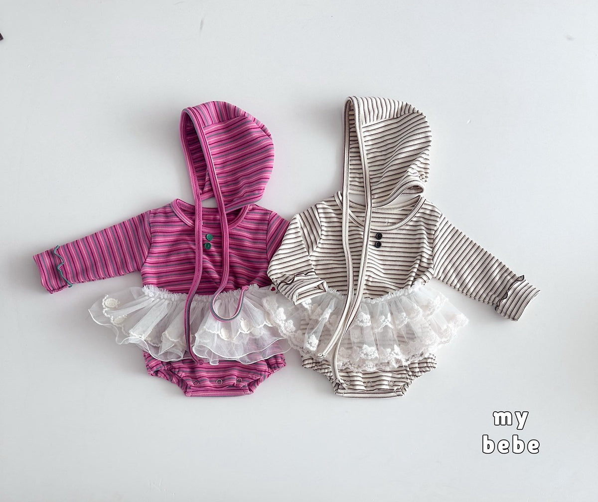 [PRE-ORDER[ Button Body Suit + Bonnet Set