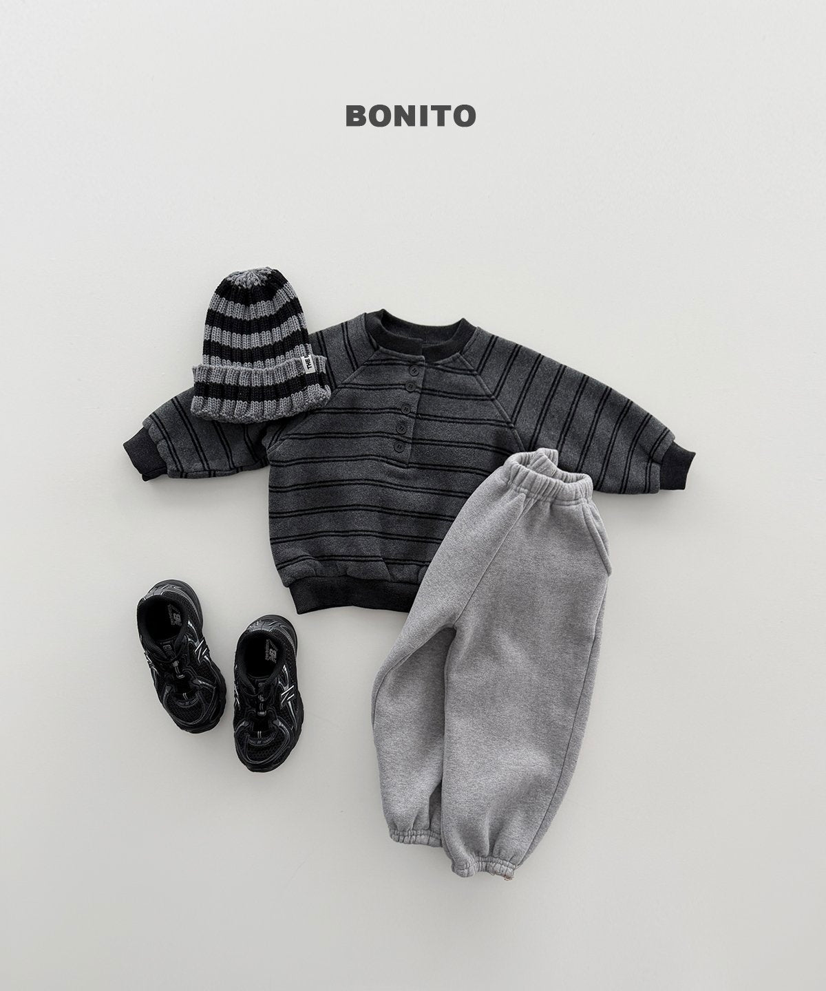 [PRE-ORDER] Stripe Henry Neck Sweatshirts (Mom&Dad Couple)