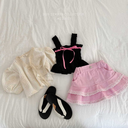 Jenny Ribbon Blouse [Black/M(3-4yr)]