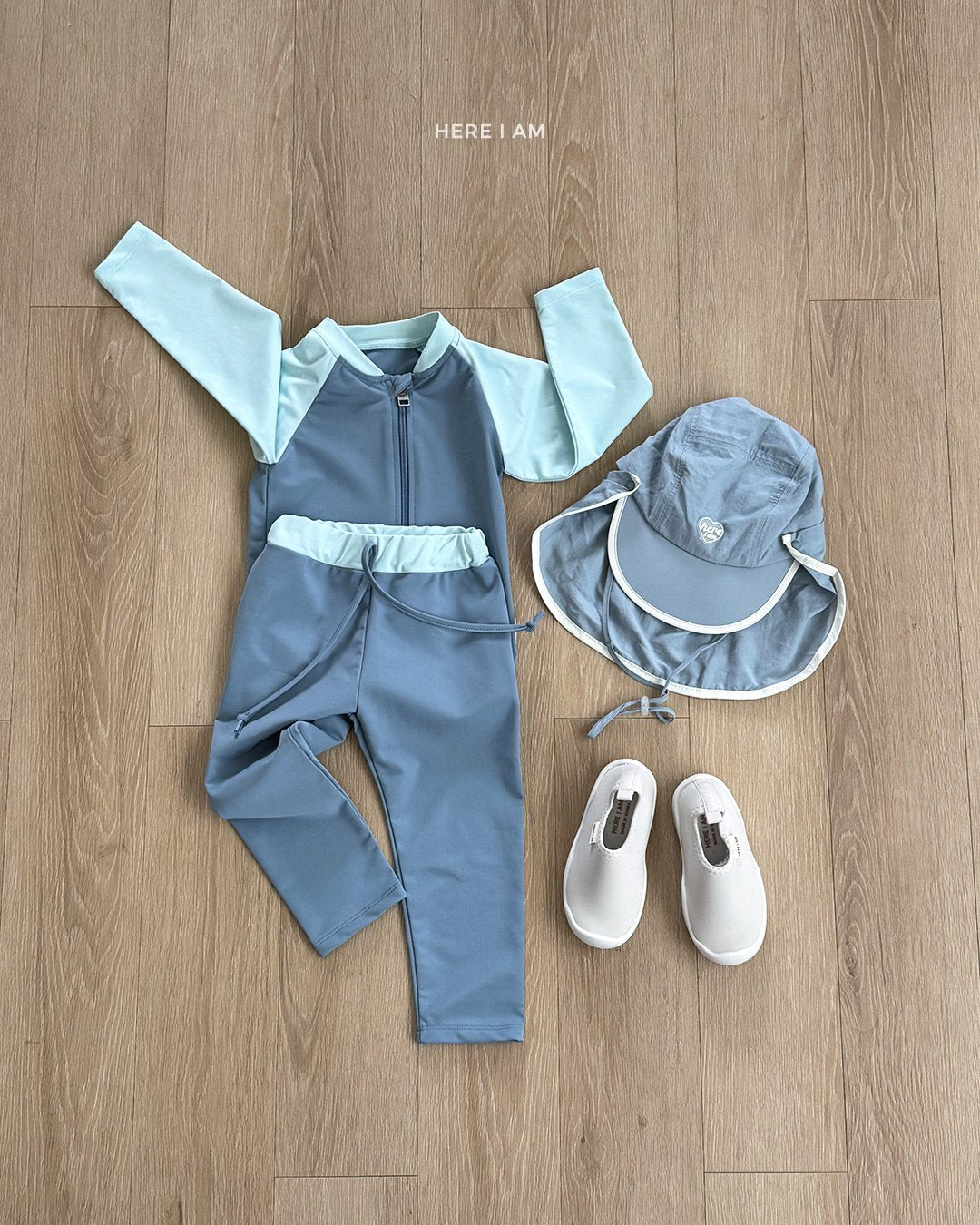 [PRE-ORDER] Bunny Rash Guard Zip-Up Bottom Set