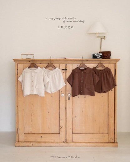 Vanilla Bean Top Bottom Set [Brown/M(3-4yr)]
