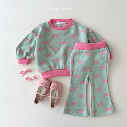 Spring Jacquard Top Bottom Set [Ribbon Mint/L(4-5yr)]