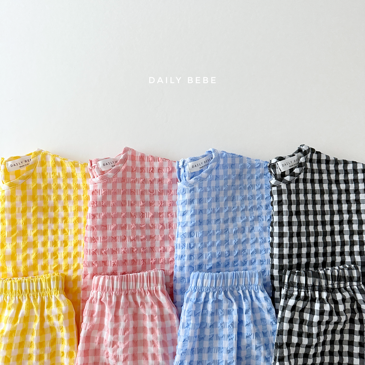 Check Cool Top Bottom Set [Yellow/XS(1-2yr)]