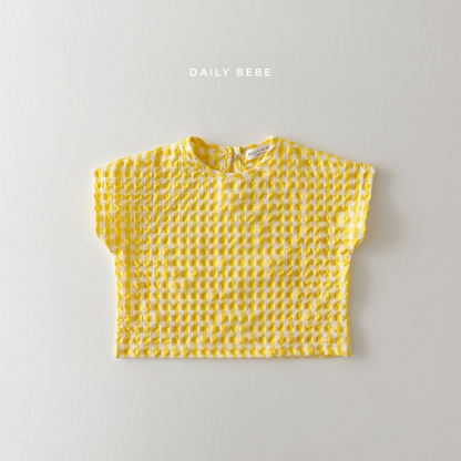 Check Cool Top Bottom Set [Yellow/XS(1-2yr)]