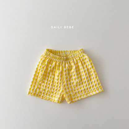 Check Cool Top Bottom Set [Yellow/XS(1-2yr)]