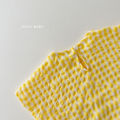 Check Cool Top Bottom Set [Yellow/XS(1-2yr)]