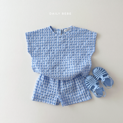 Check Cool Top Bottom Set [Yellow/XS(1-2yr)]