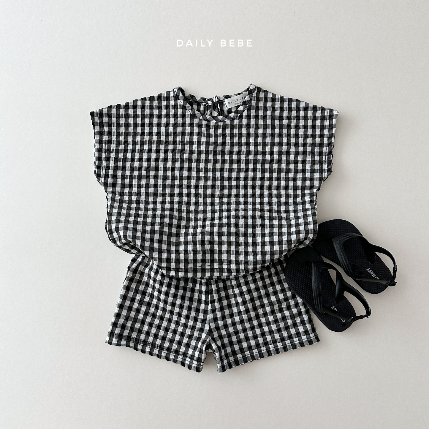 Check Cool Top Bottom Set [Yellow/XS(1-2yr)]