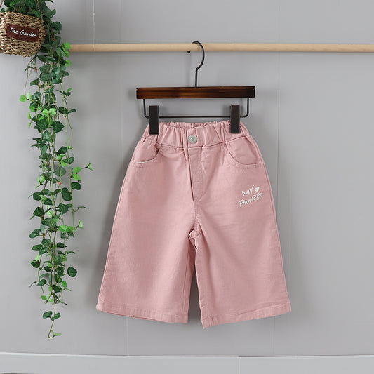 Cotton Span Wide Pants [Pink/5/S(2-3yr)]