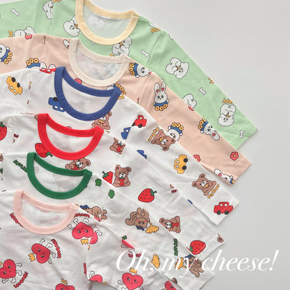 Friends Modal Home Wear Set [Heart/130/XL(6-7yr)]