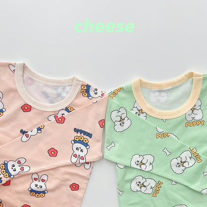 Friends Modal Home Wear Set [Heart/130/XL(6-7yr)]