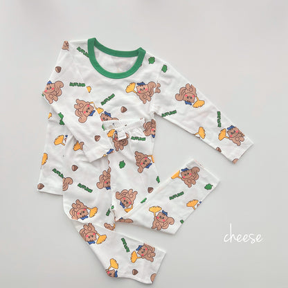 Friends Modal Home Wear Set [Heart/130/XL(6-7yr)]