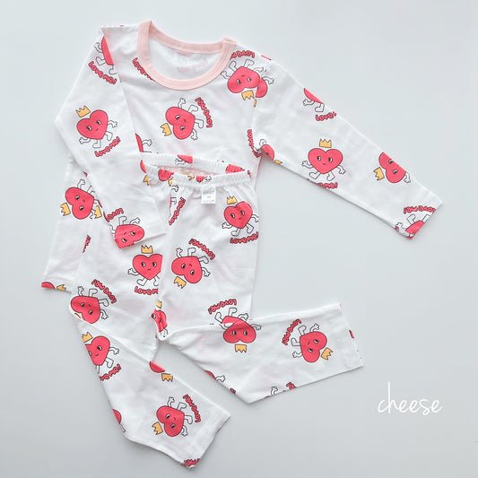 Friends Modal Home Wear Set [Heart/130/XL(6-7yr)]