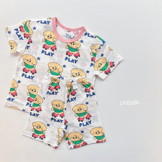 Cotton Mesh Home Wear Set [Play Puppy/80(1-2yr)]