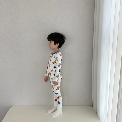 Friends Modal Home Wear Set [Heart/130/XL(6-7yr)]
