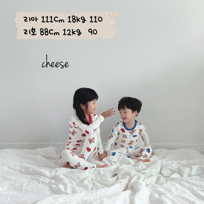 Friends Modal Home Wear Set [Heart/130/XL(6-7yr)]