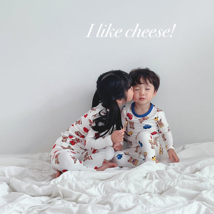 Friends Modal Home Wear Set [Heart/130/XL(6-7yr)]