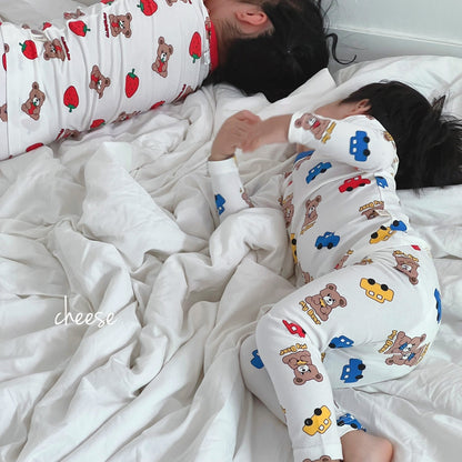 Friends Modal Home Wear Set [Heart/130/XL(6-7yr)]