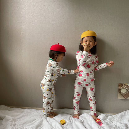 Friends Modal Home Wear Set [Heart/130/XL(6-7yr)]