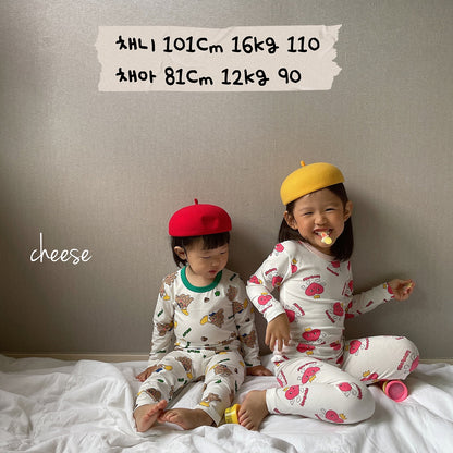 Friends Modal Home Wear Set [Heart/130/XL(6-7yr)]
