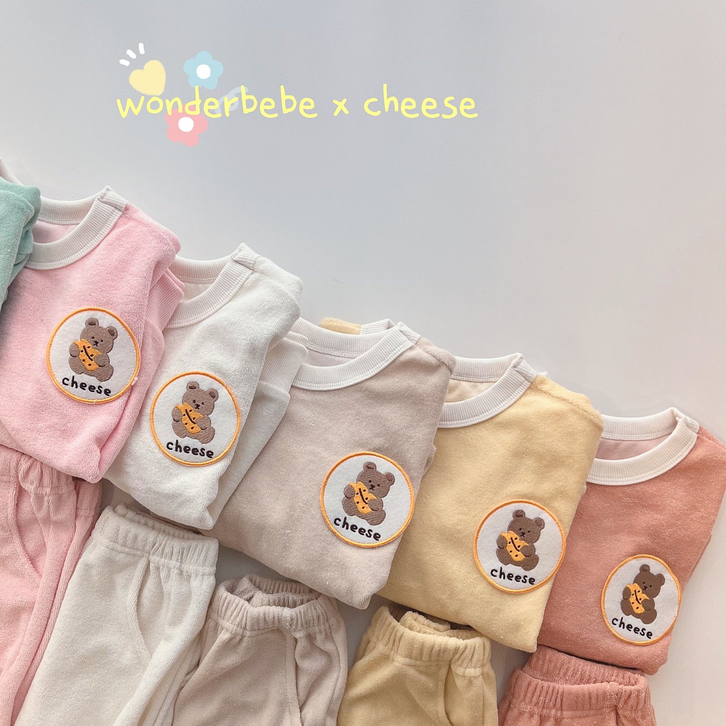 Cheese Terry Top Bottom Set