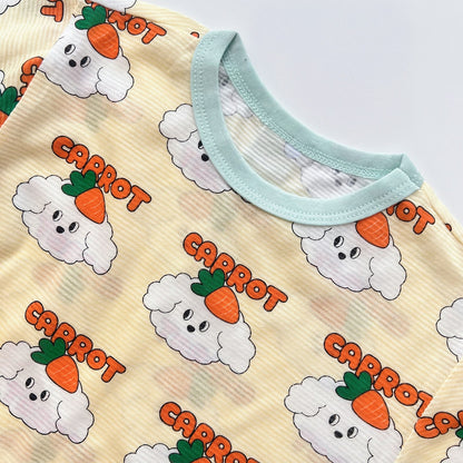Summer Loose Fit Cotton Home Wear Set