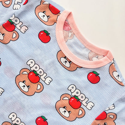 Summer Loose Fit Cotton Home Wear Set