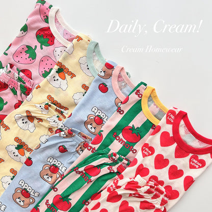 Summer Loose Fit Cotton Home Wear Set