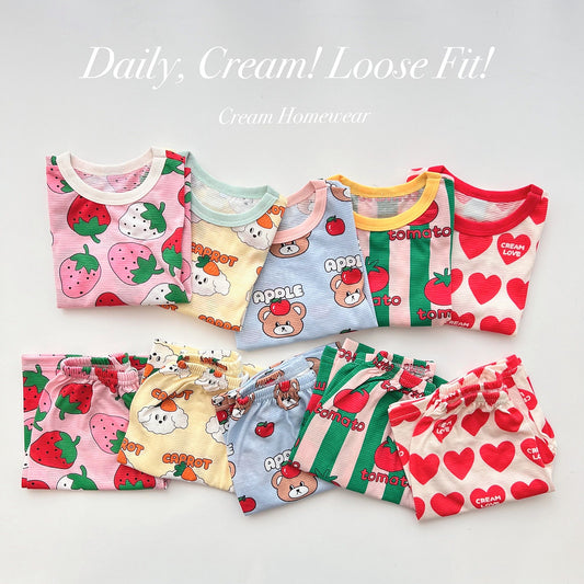 Summer Loose Fit Cotton Home Wear Set