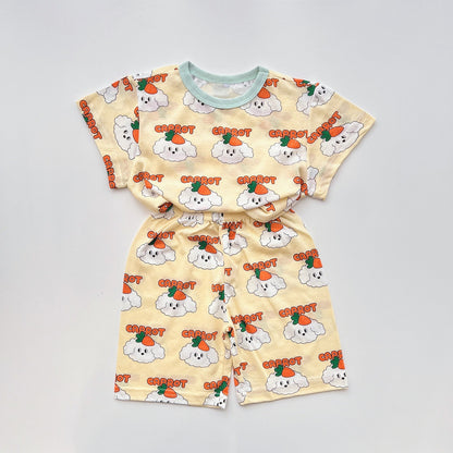 Summer Loose Fit Cotton Home Wear Set