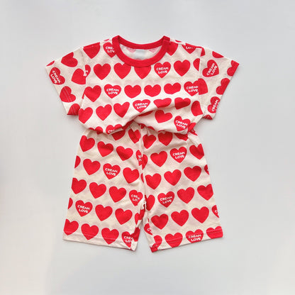 Summer Loose Fit Cotton Home Wear Set